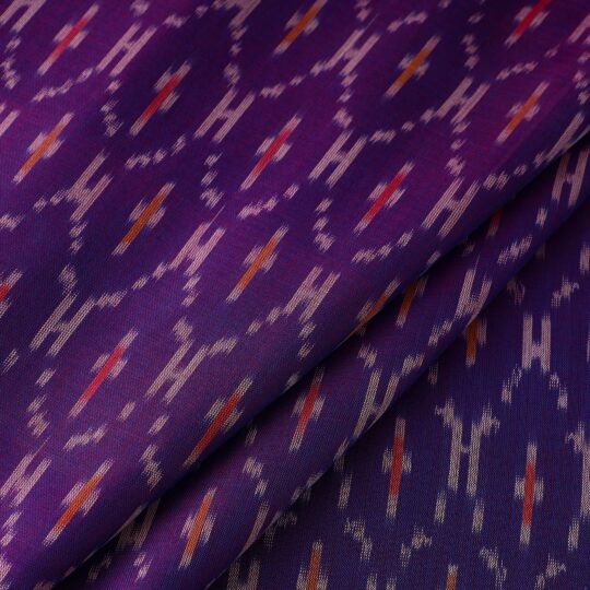 SOUTH KARGHA Purple - Mercerised Cotton Pochampally Ikat Fabric 13 - view 2