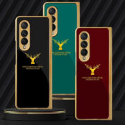 Samsung Galaxy Z Fold4 Deer Pattern Inspirational Glass Case