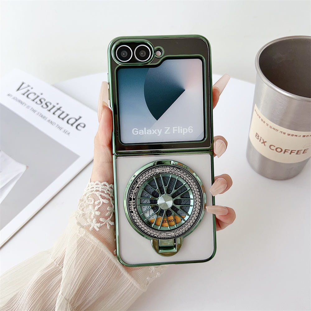 Million Cases Galaxy Z Flip Series Electroplated Rotating Gyro Magnetic Case - view 3