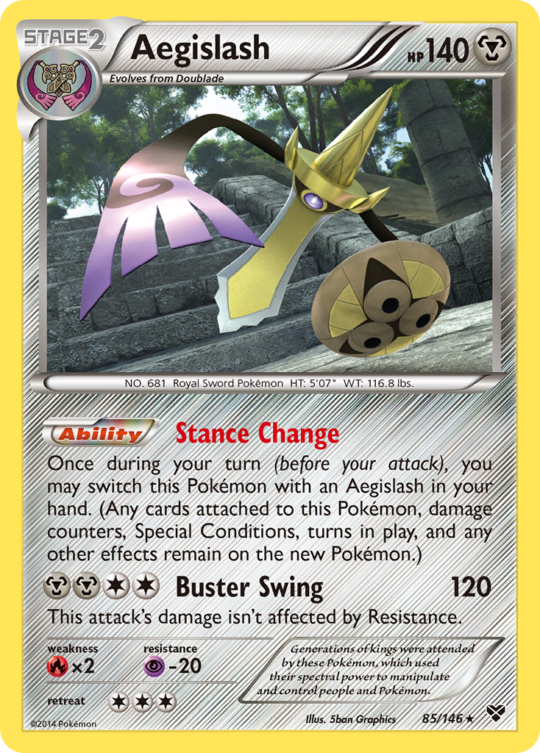 Rare xy1-85 non-holo – Pokémon Aegislash - 85/146 - Rare [xy1-85] [Non-Holo] - Aegislash - 85/146 - Rare