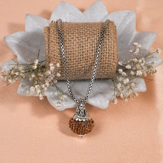 Prinjal Jewellers Adiyogi Pendant (12 Mukhi Nepali Rudraksha) With Chain - view 2