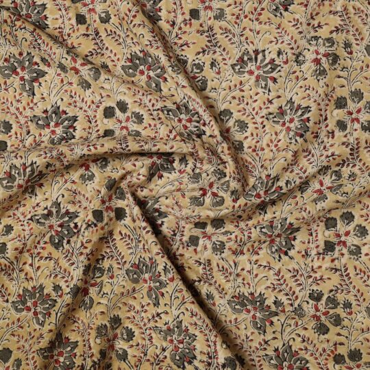SOUTH KARGHA Beige - Kalamkari Block Printed Cotton Precut Fabric (1.4 meter) 03 - view 2