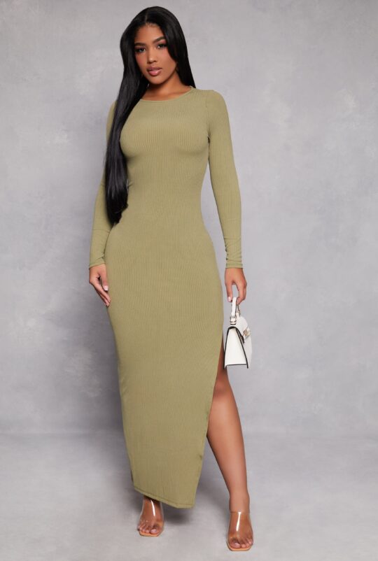 haute_monde Haute Monde Side Slit Maxi Dress – Women's