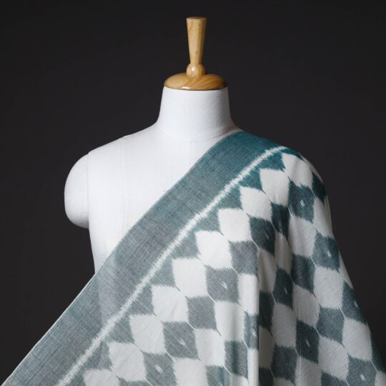 ASHOKA ASSEMBLE - CELEBRATING CRAFTS OF ODISHA Green - Maniabandha Ikat Weave Handloom Cotton Fabric