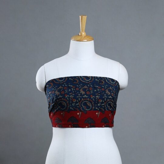 NOORI BAZAR Blue - Block Printed Cotton Akola Blouse Piece 08